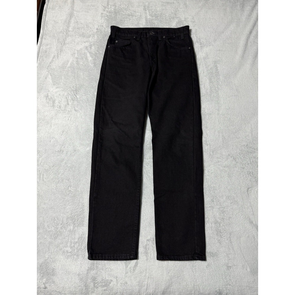 VTG Levis 505 Jeans Mens 29x30 Black Made in USA 90s Orange Tab Straight Leg